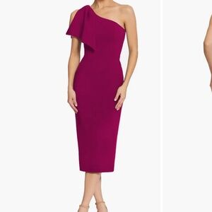 Dress the Population Tiffany one shoulder midi dress